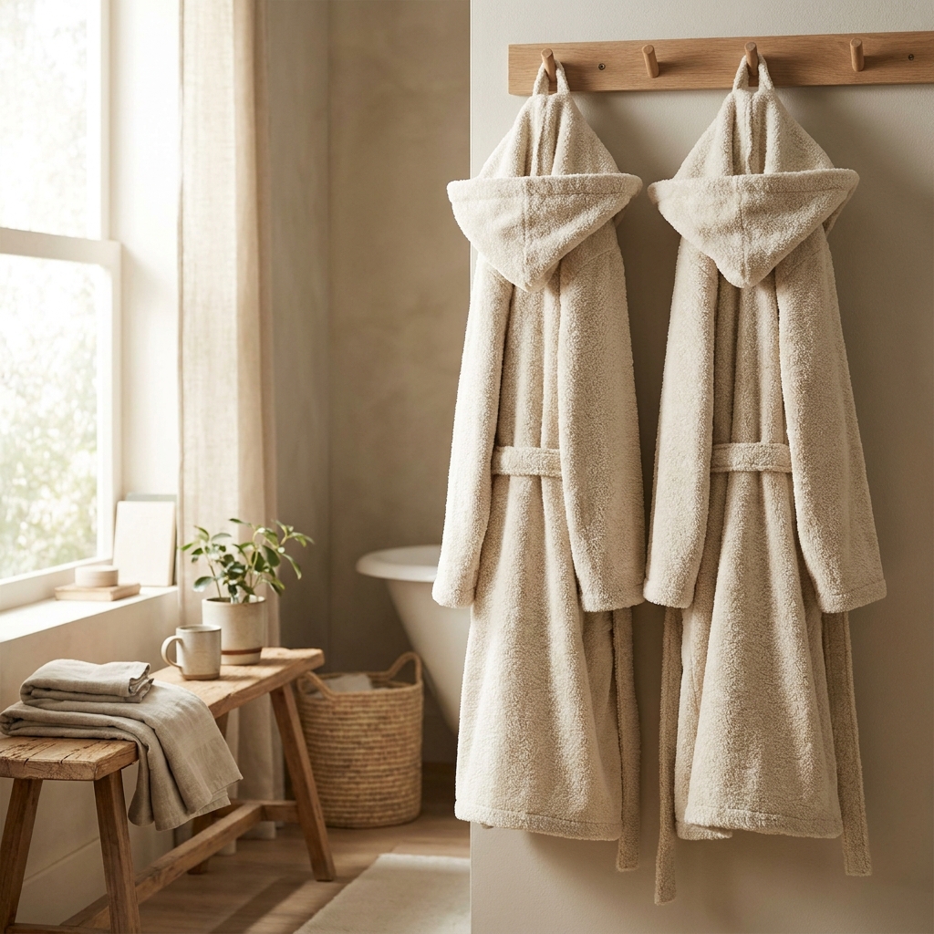Couples Matching Robes Set Plush Hooded S-3XL