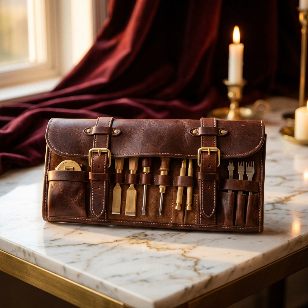 Leather Tool Roll Organizer