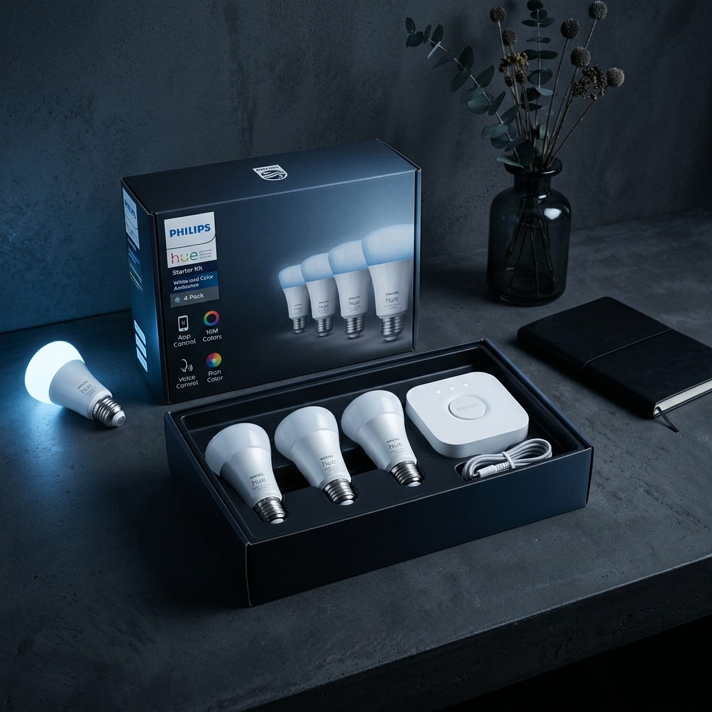 Philips Hue Smart Bulb Starter Kit (4 Pack)