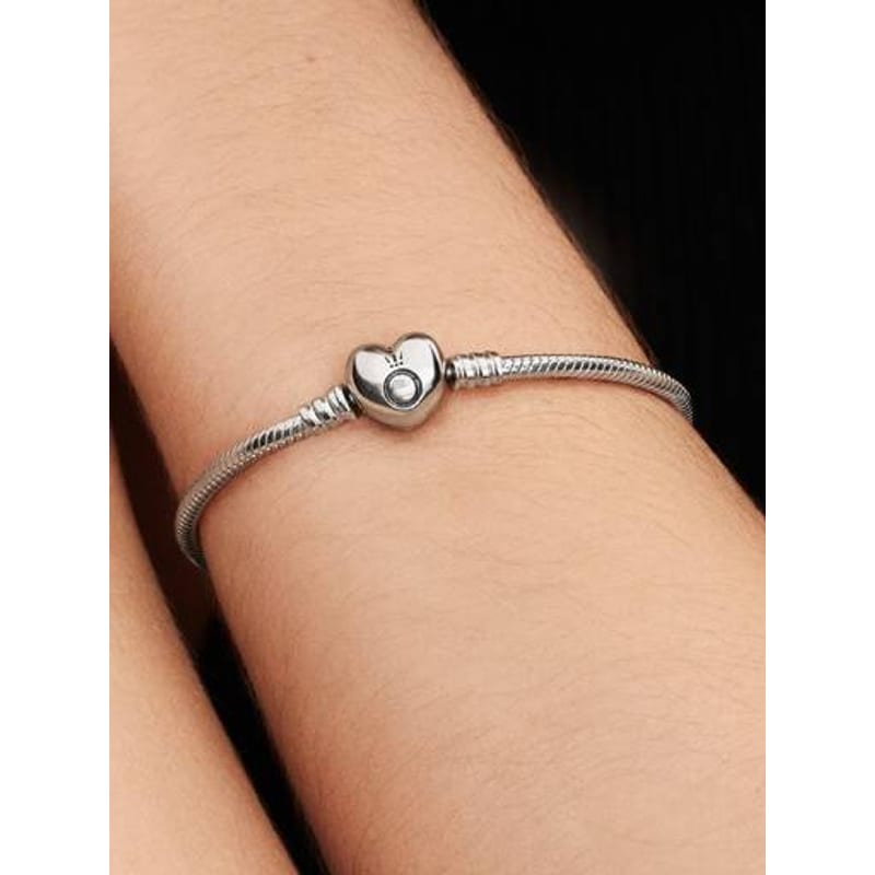 Pandora Moments Heart Clasp Snake Chain Bracelet