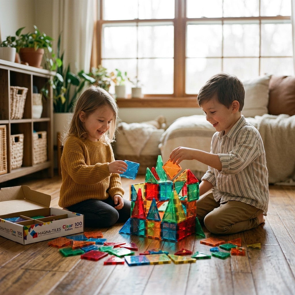 Magna-Tiles Clear Colors 100-Piece Set