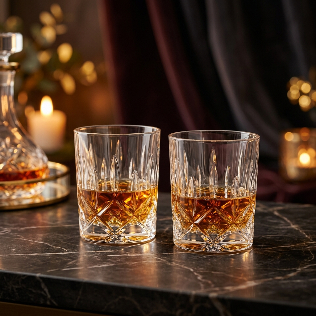 Crystal Whiskey Tumblers Pair