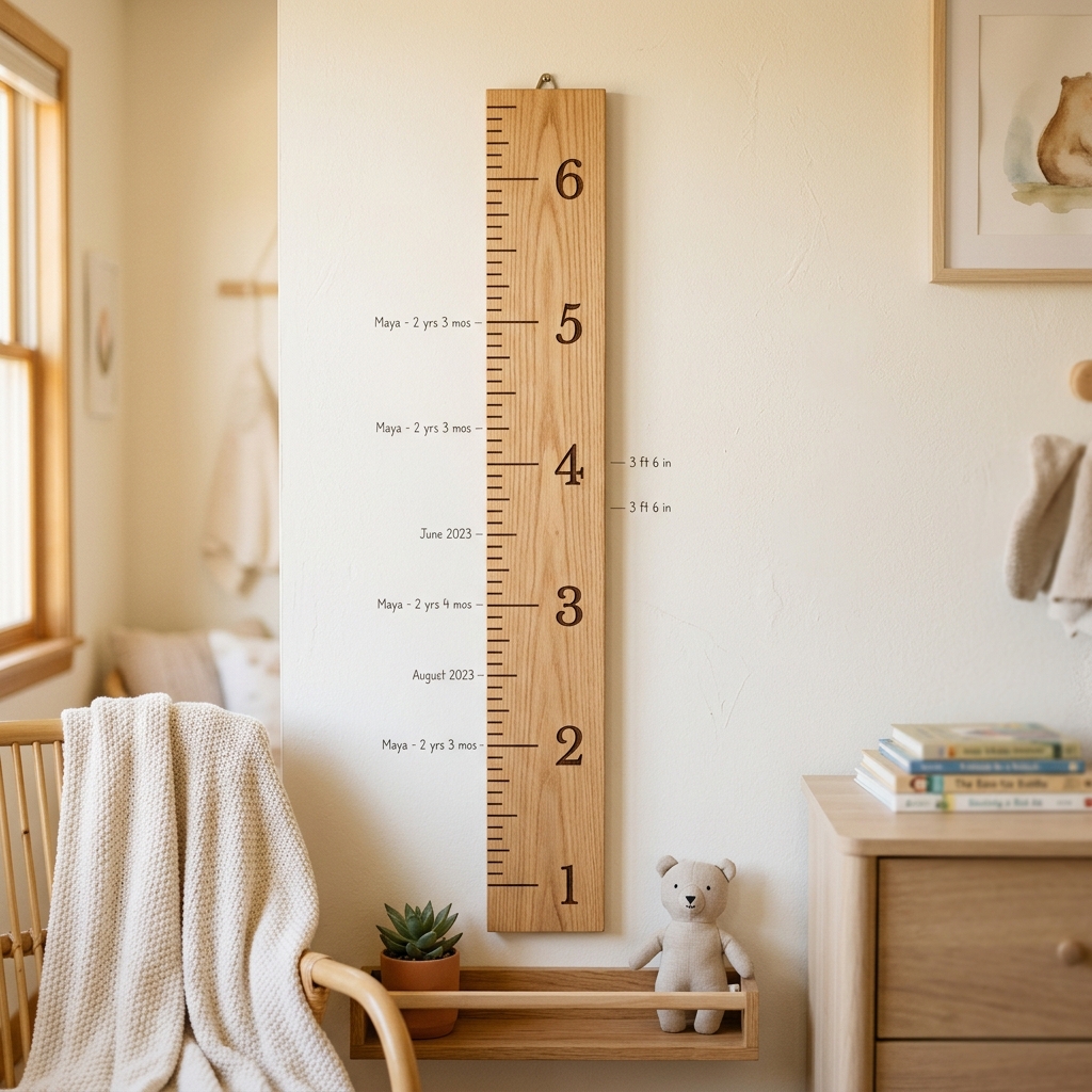 Wooden Growth Chart Ruler