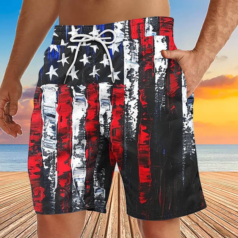 American Flag Swim Trunks