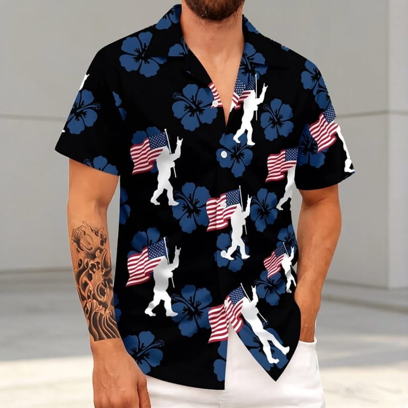 American Flag Hawaiian Shirt