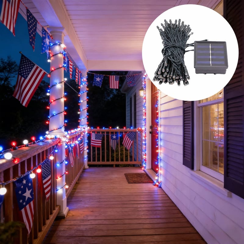 Patriotic Solar String Lights