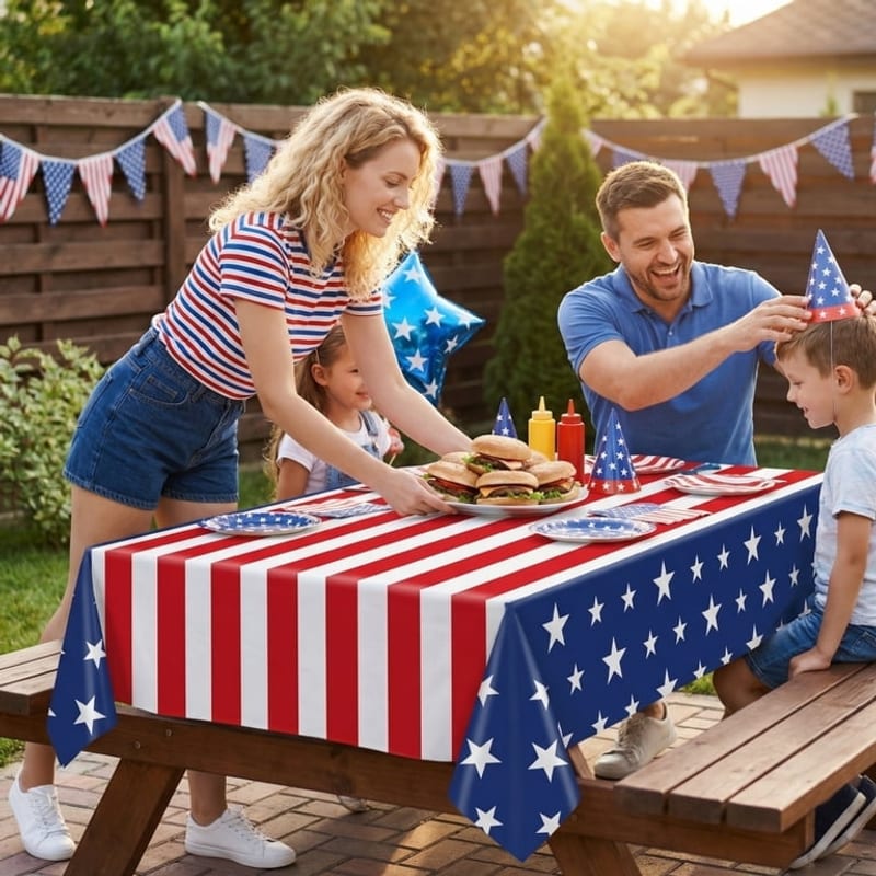American Flag Tablecloth